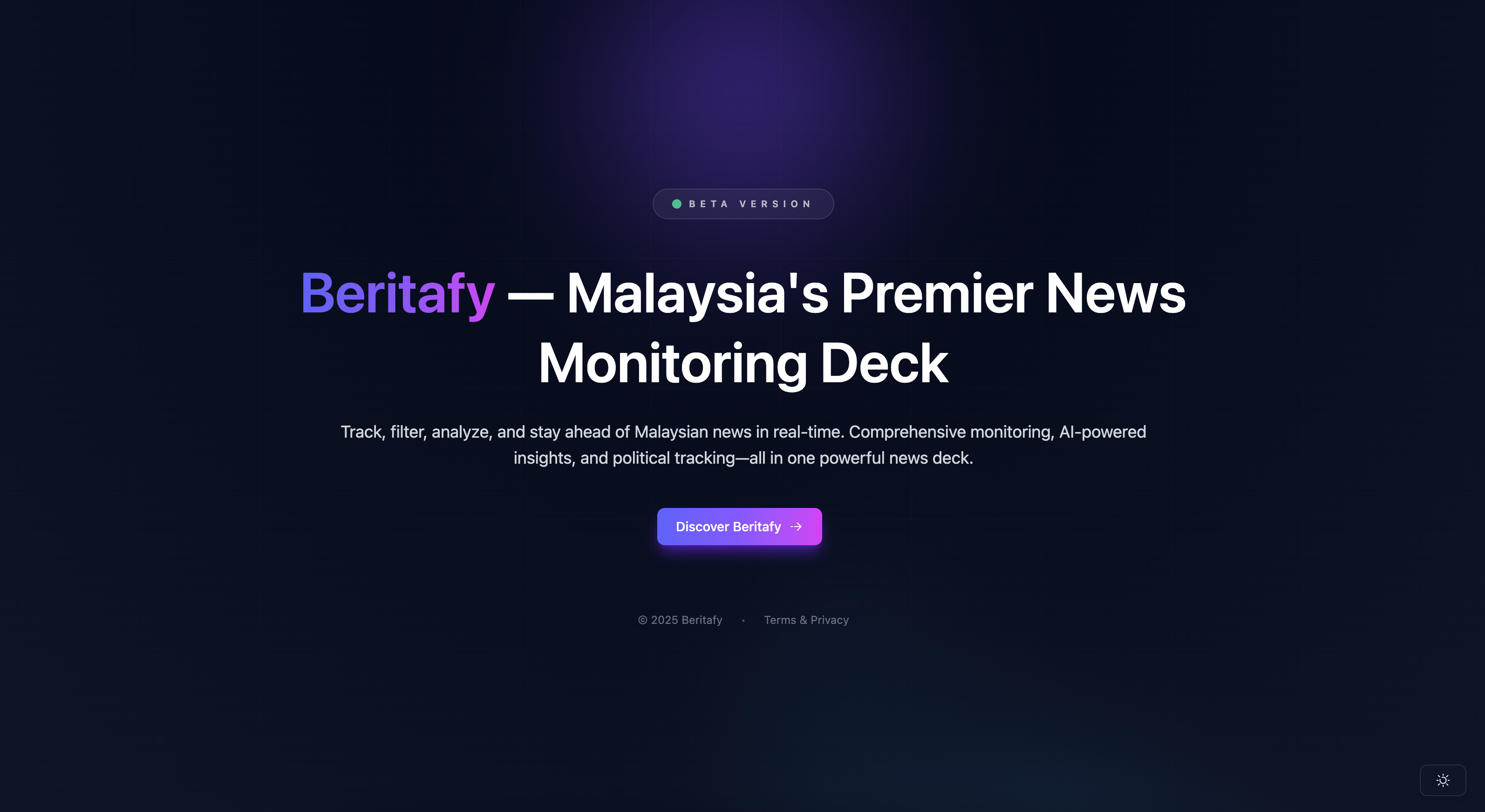 Beritafy live news stream board