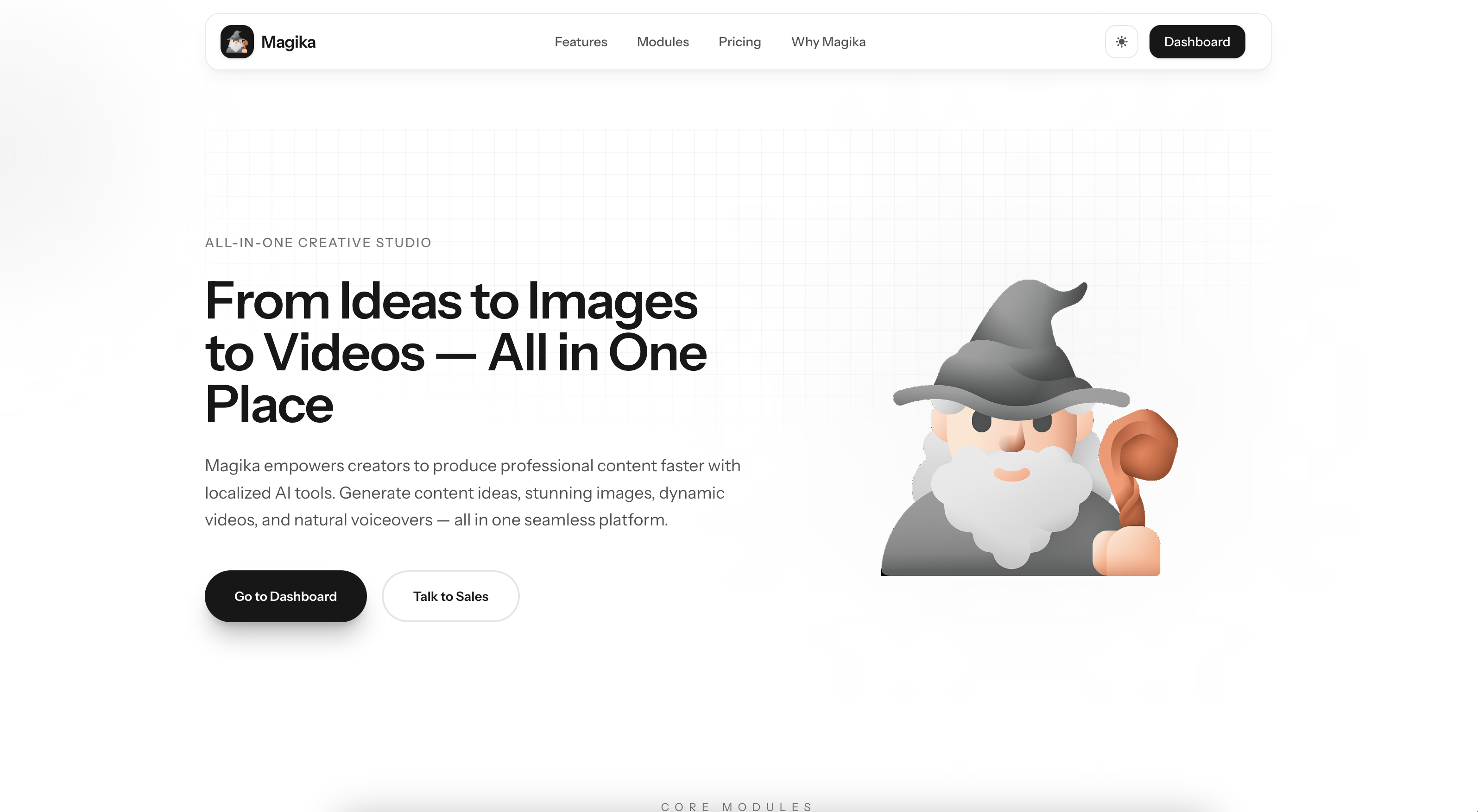 AI Creator Studio workbench UI